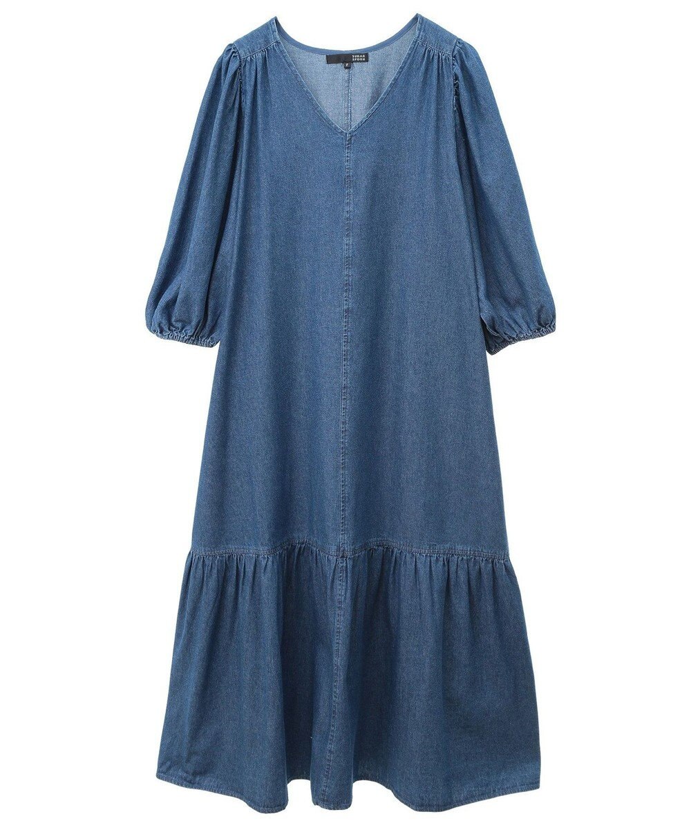 Green Parks ・ＳＵＧＡＲ　ＳＰＯＯＮ　デニムＶネックワンピース 
