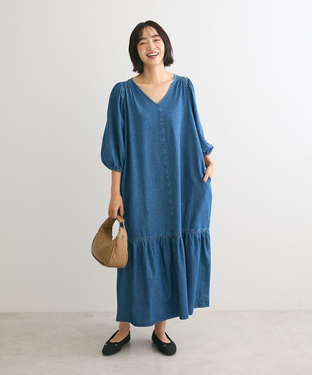 Green Parks ・ＳＵＧＡＲ　ＳＰＯＯＮ　デニムＶネックワンピース 