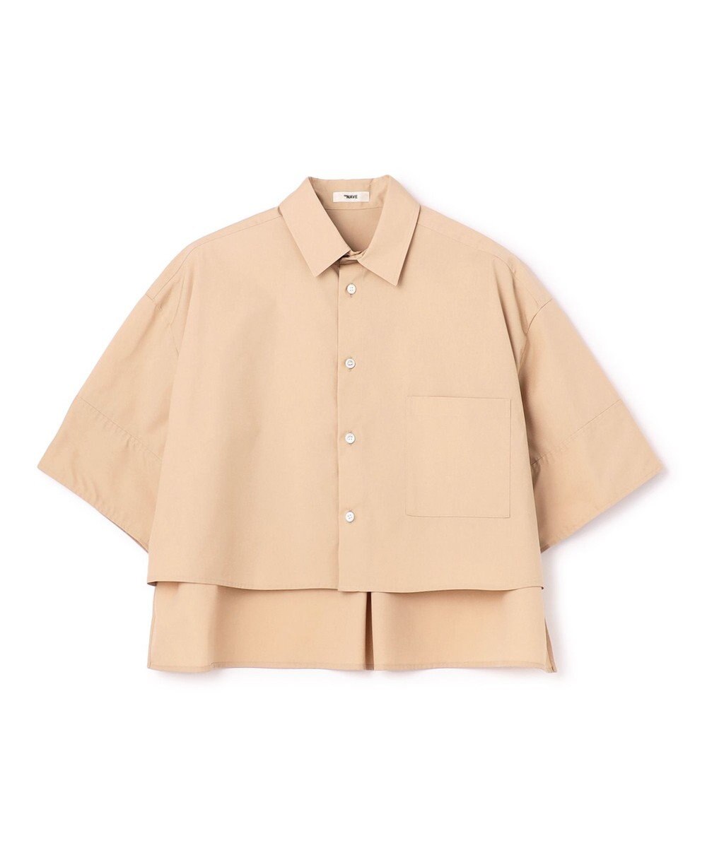 NAVE 【ReNAVE・セットアップ可/洗える/接触冷感/UVケア】コットンポリブロード クロップドシャツ 
