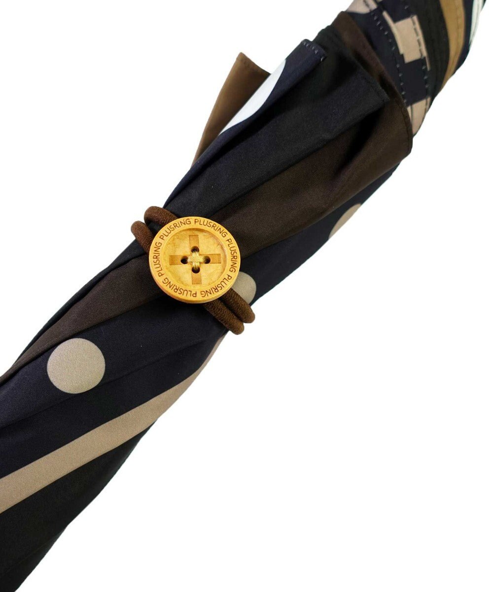 +RING 【UVカット95%以上】【UPF50＋】プラスリング レディース向け 晴雨兼用（長ショート） BRN T1332 