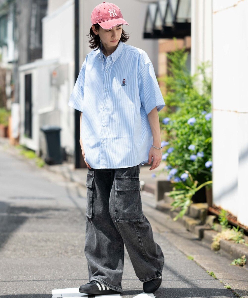 WEGO 【ユニセックス着用ITEM/MLサイズ展開】オックスフォードワンポイントシャツ（SS） 