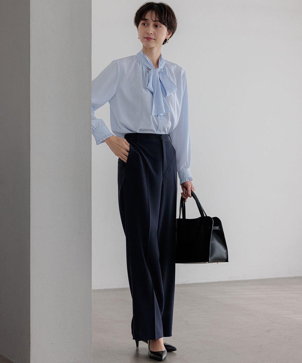 23区 S 【洗える】ドットドビーデシン ブラウス 