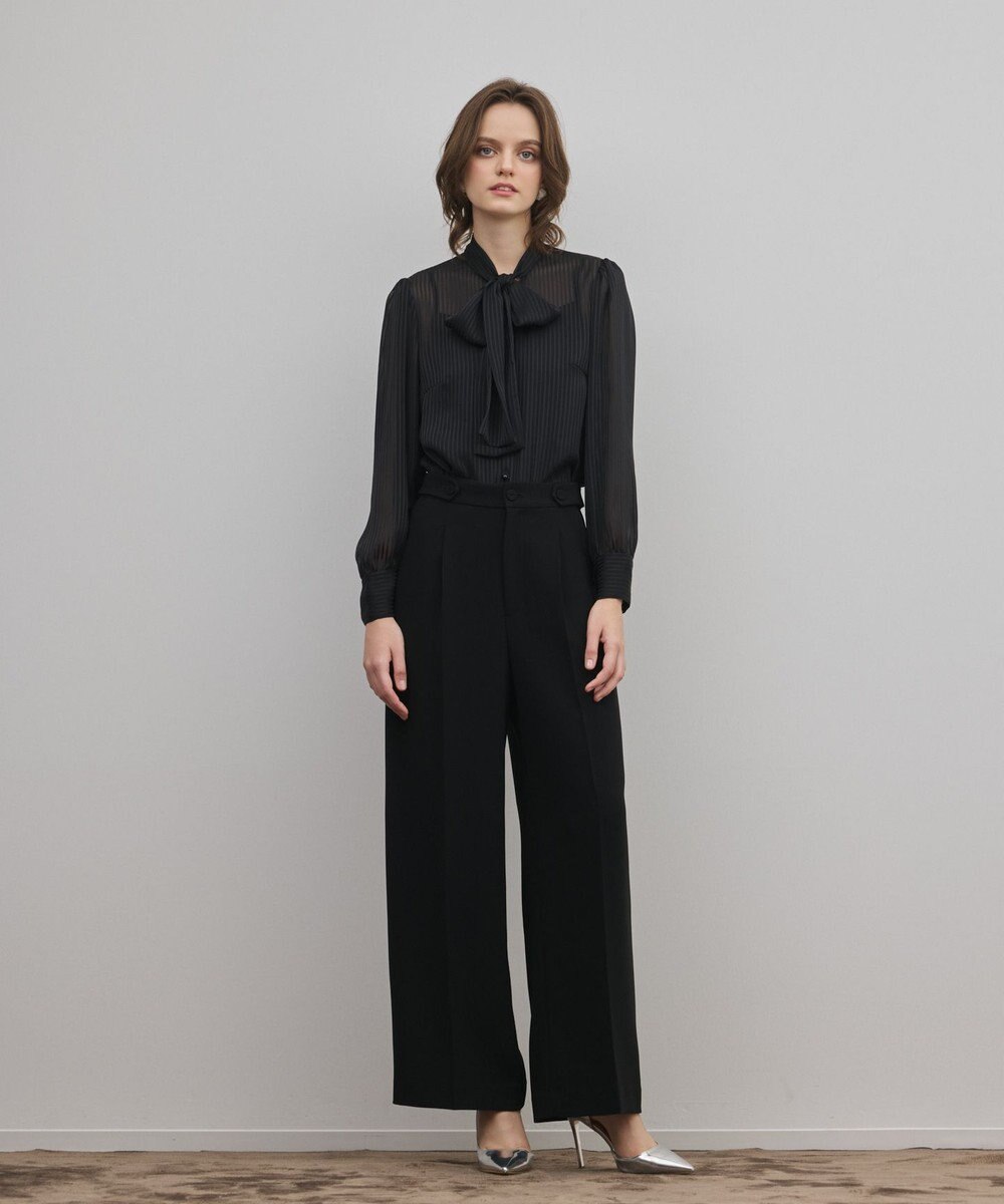 GRACE CONTINENTAL ストライプボウブラウス 