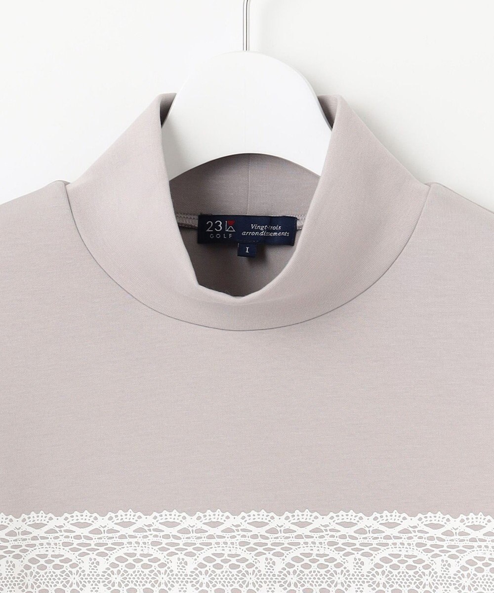23区GOLF 【WOMEN/EC限定】レース柄 モックネック トレーナー 