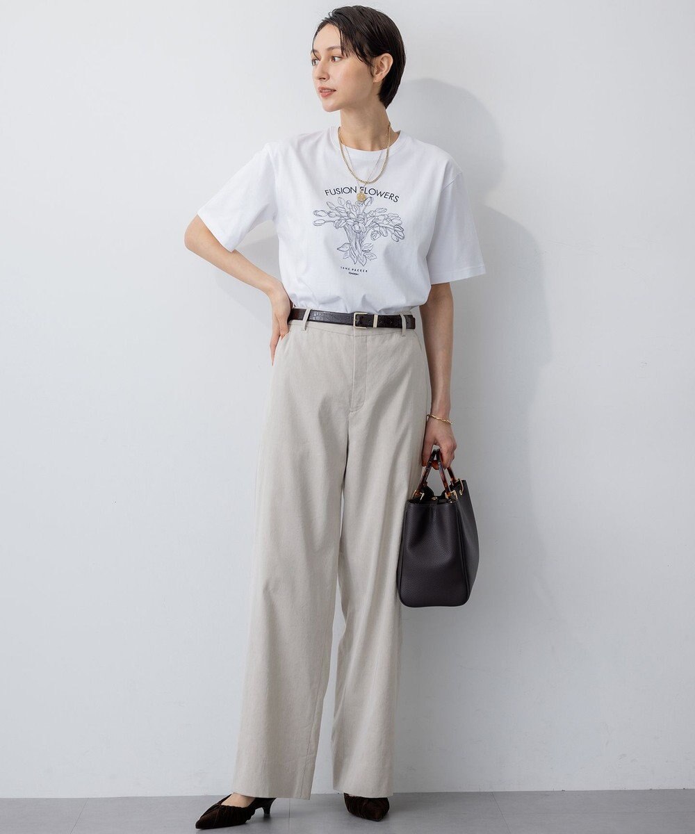 23区 S 【洗える】JANE PACKERコラボ フラワー刺繍 Tシャツ 