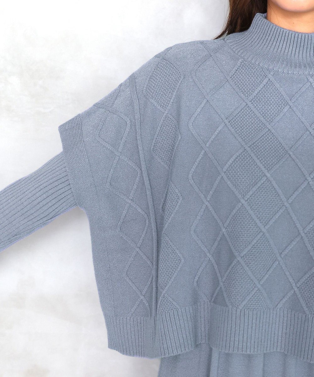 Tiaclasse 【2点セット】ケーブルトップス＆ニットワンピースセット 