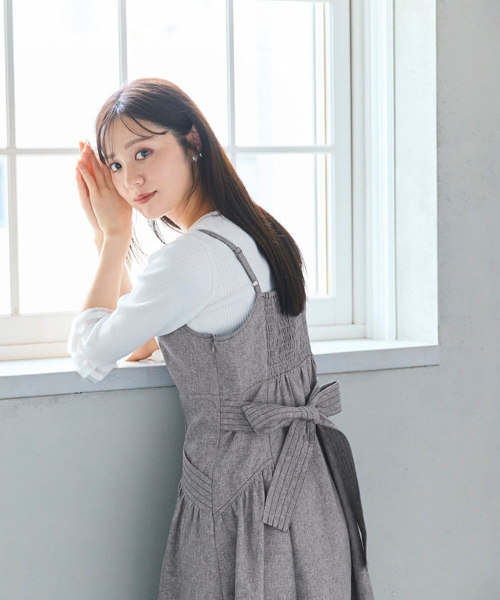 Feroux バッグリボン ジャンパースカート 