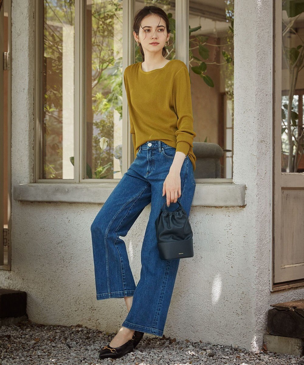 23区 S 【SLOW/一部店舗限定】シアーリブ ボートネックニット 