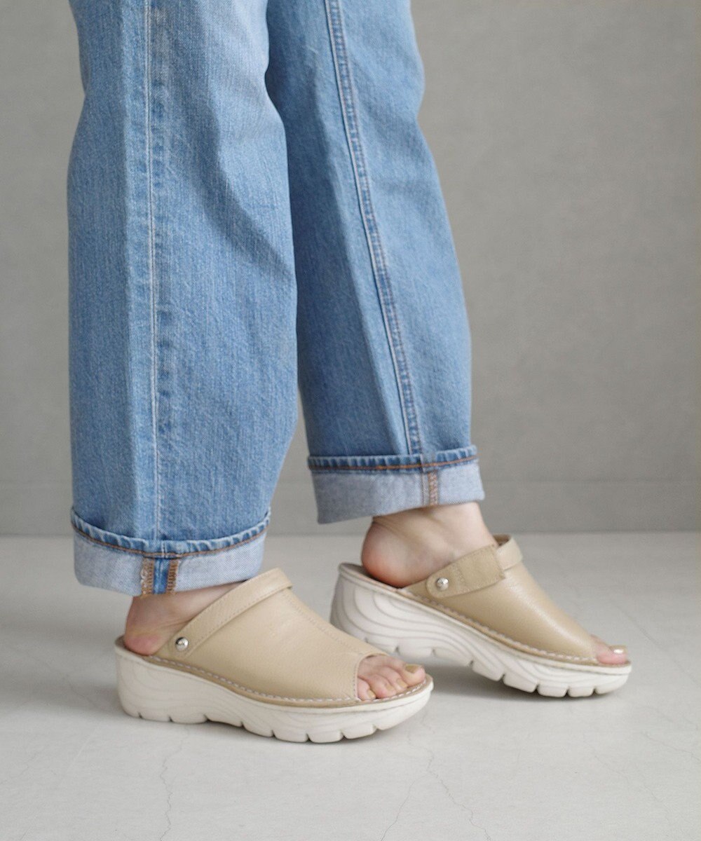 Pointer 本革 超軽量厚底サボサンダル 