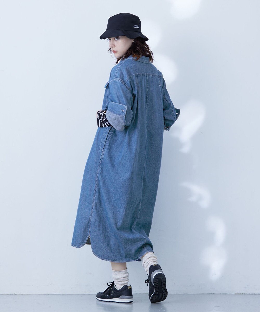 J.PRESS YORK STREET 【WOMEN】デニムロングシャツ ワンピース 