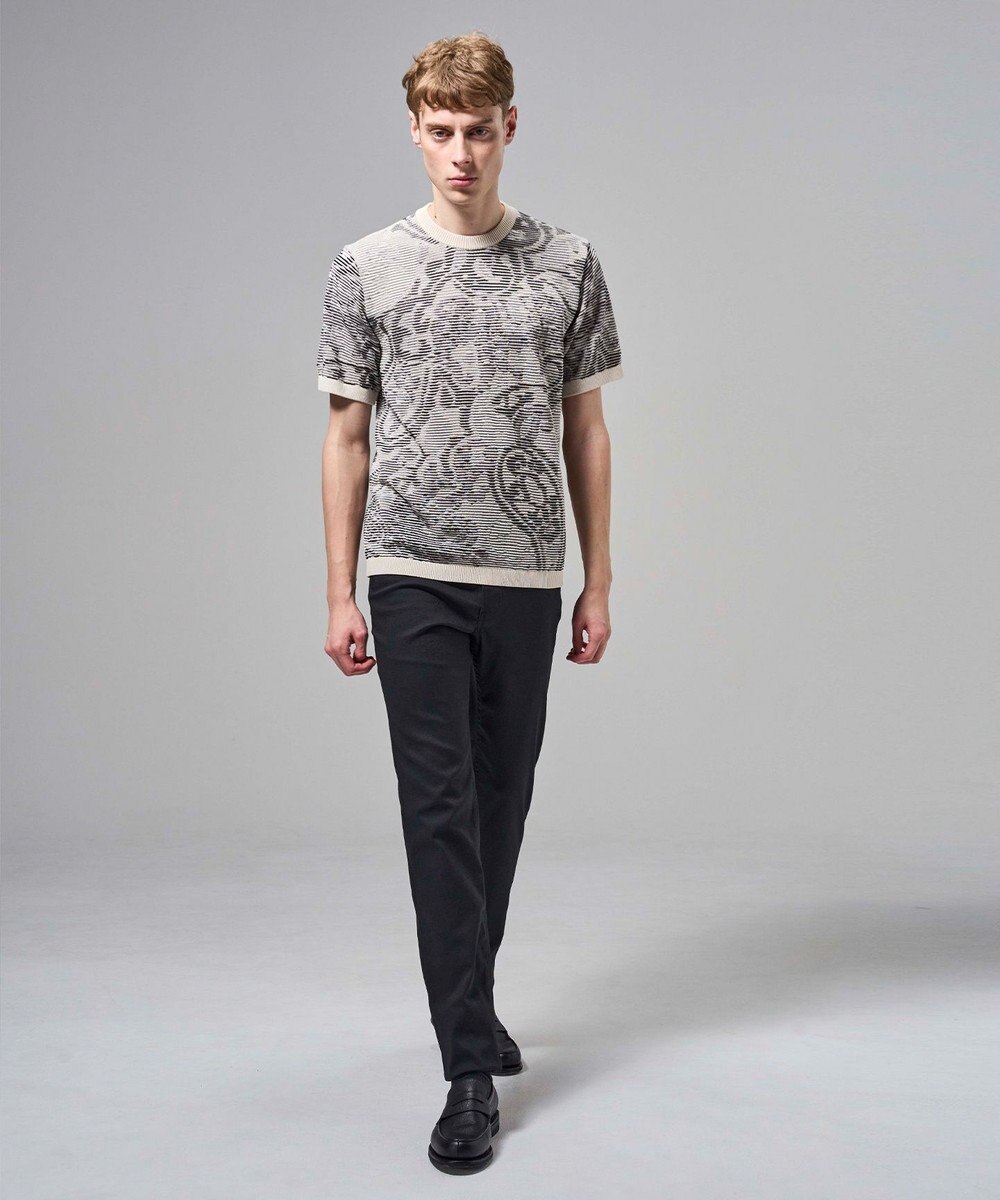 JOSEPH HOMME オリエンタルブラインドジャガード　クルーネック半袖ニットTEE 