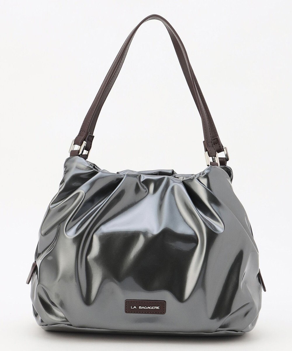 LA BAGAGERIE ソフトエナメル2WAYハンドバッグ Mサイズ 