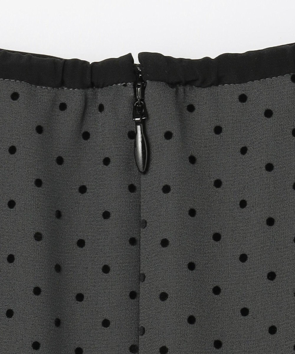 J.PRESS LADIES 【洗える】ドットフロッキープリント フレア スカート 