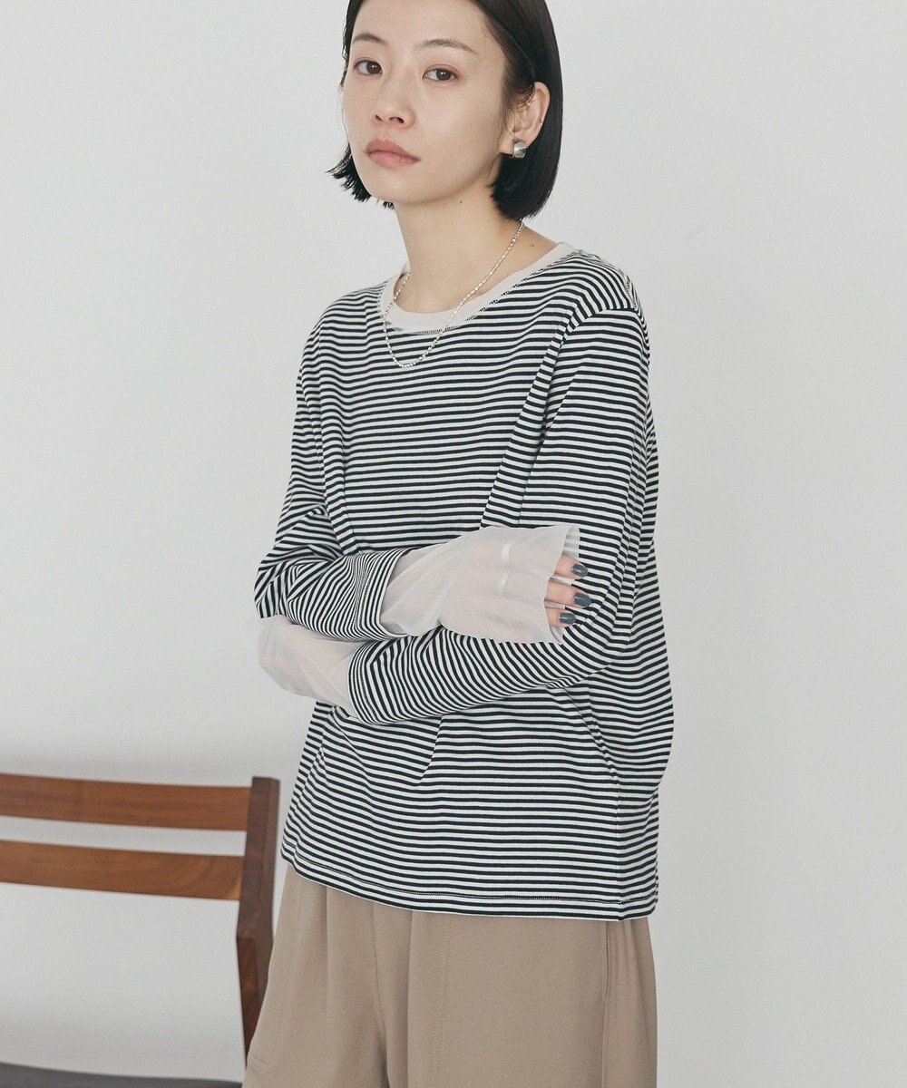 AMERICAN HOLIC 袖チュールレイヤードプルオーバー 