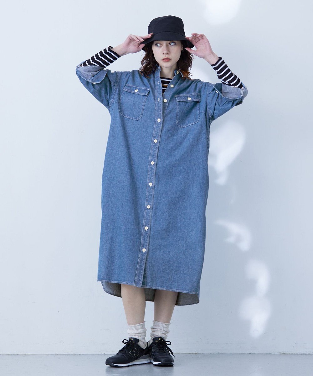 WOMEN】デニムロングシャツ ワンピース / J.PRESS YORK STREET