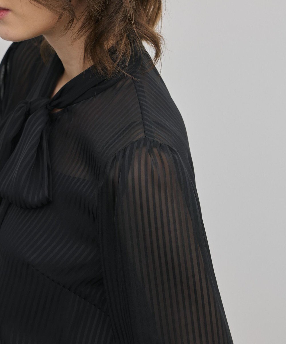 GRACE CONTINENTAL ストライプボウブラウス 