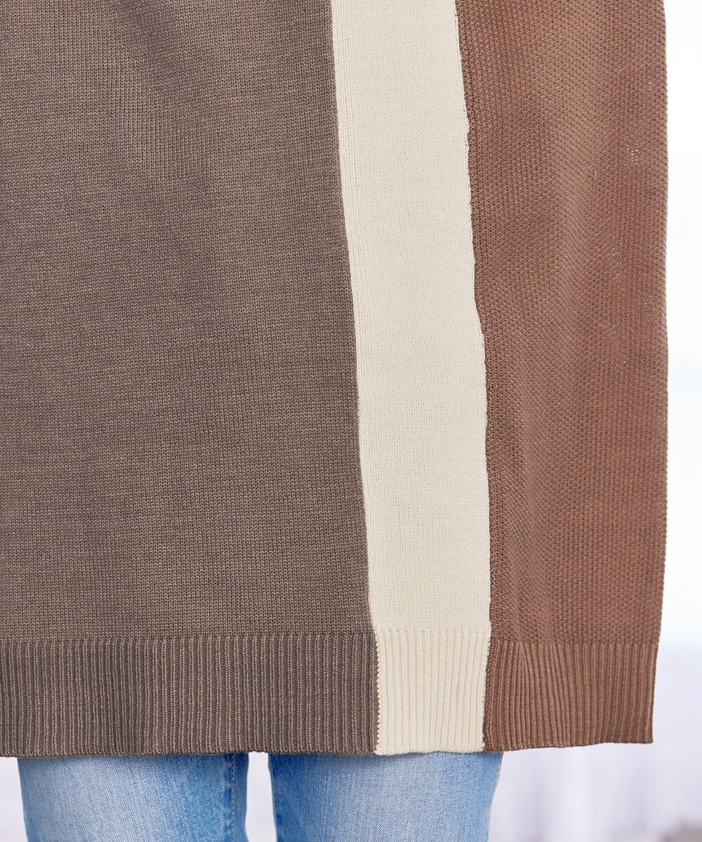 Tiaclasse 【洗える】配色ニットチュニック 