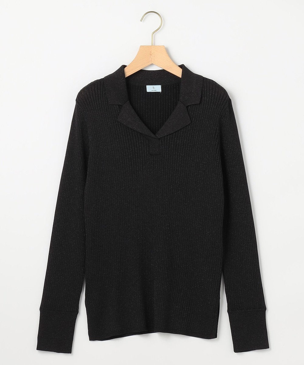 組曲 ラメリブポロ襟 ニット 