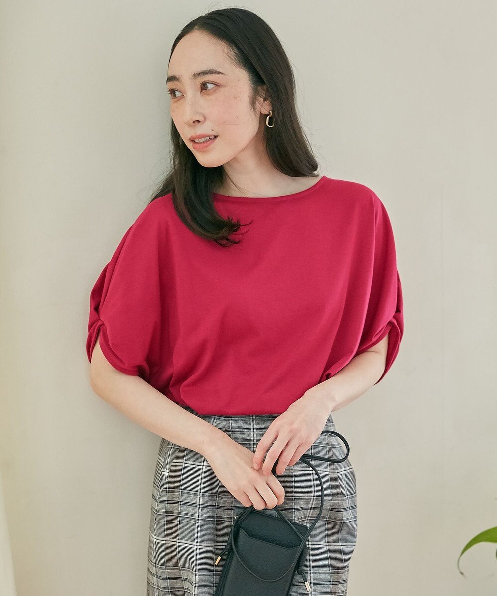 ANY 【接触冷感/UVケア/シワになりにくい】ドルマンスリーブ Tブラウス 