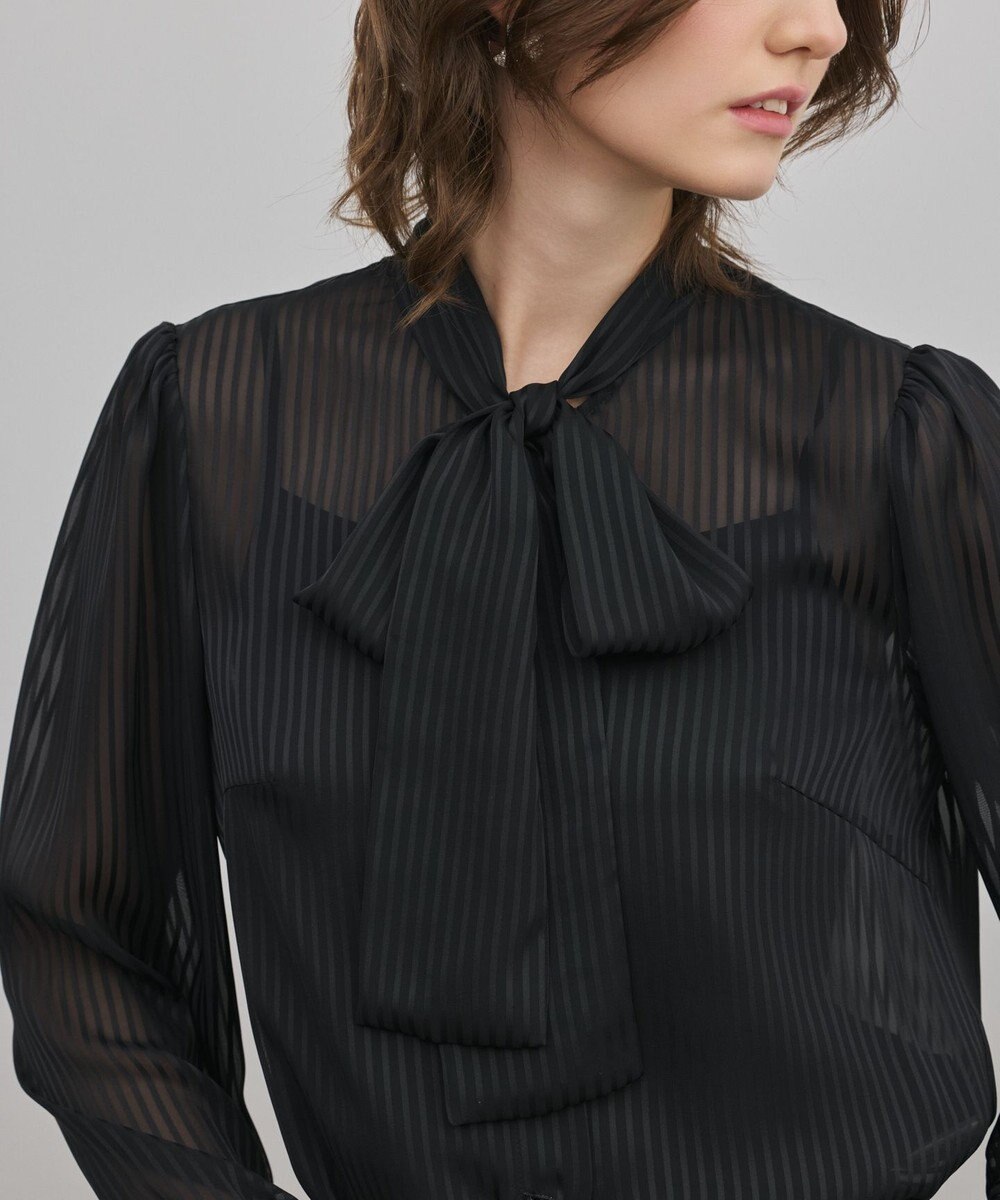 GRACE CONTINENTAL ストライプボウブラウス 