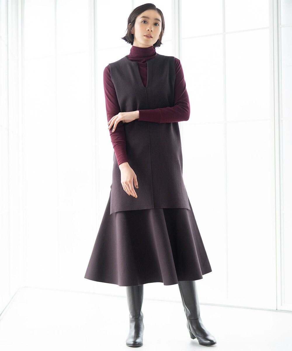 自由区 【XSサイズ～/洗える】ベアテレコ ボトルネック カットソー 