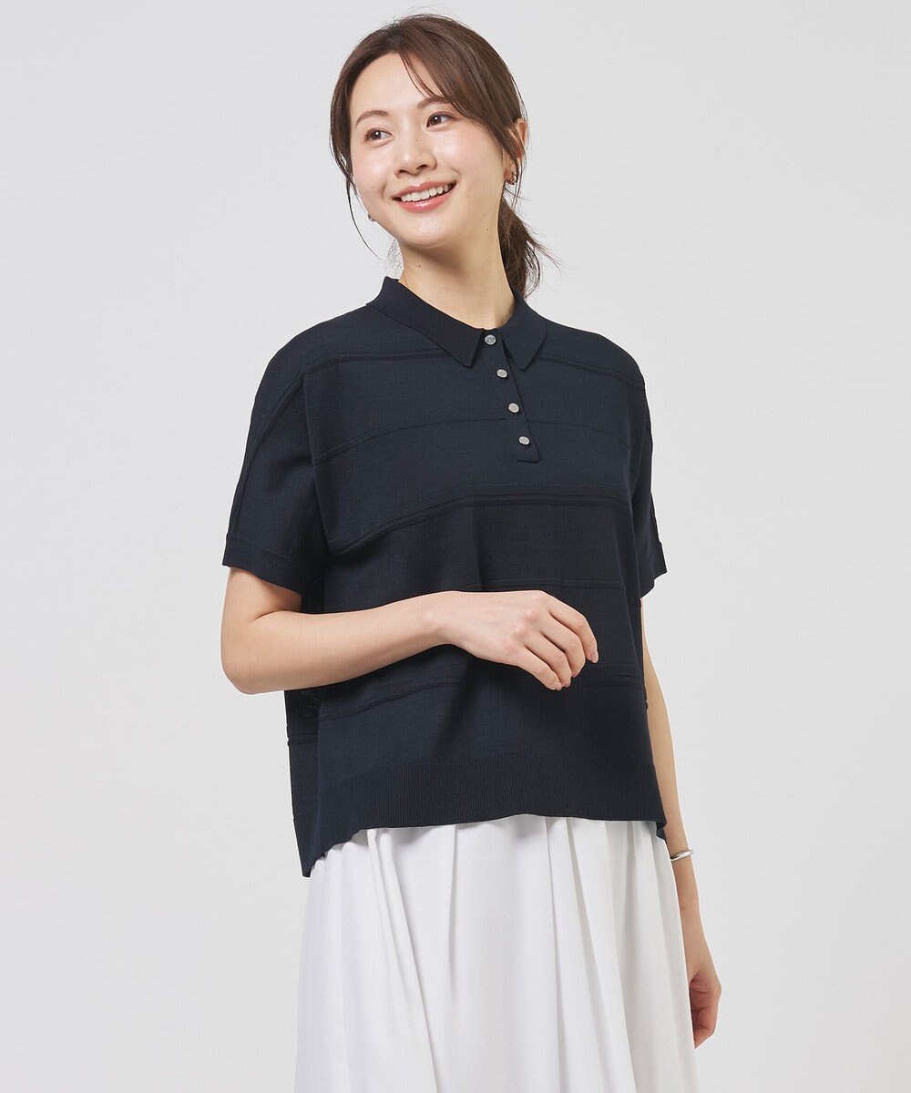 J.PRESS LADIES L DRY COTTON ポロ ニット 