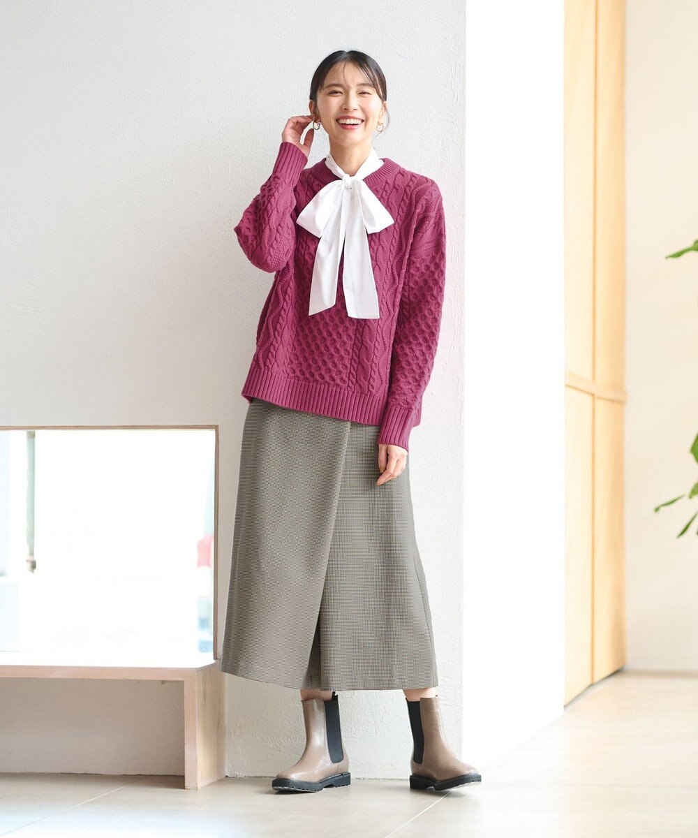 ANY 【ウエストゴム】ラップ風ガウチョパンツ 