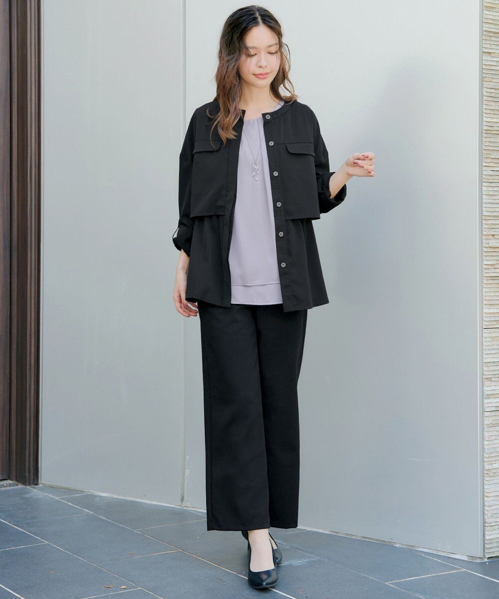 Tiaclasse 【新色追加・洗える】つまみタック袖レイヤードブラウス 