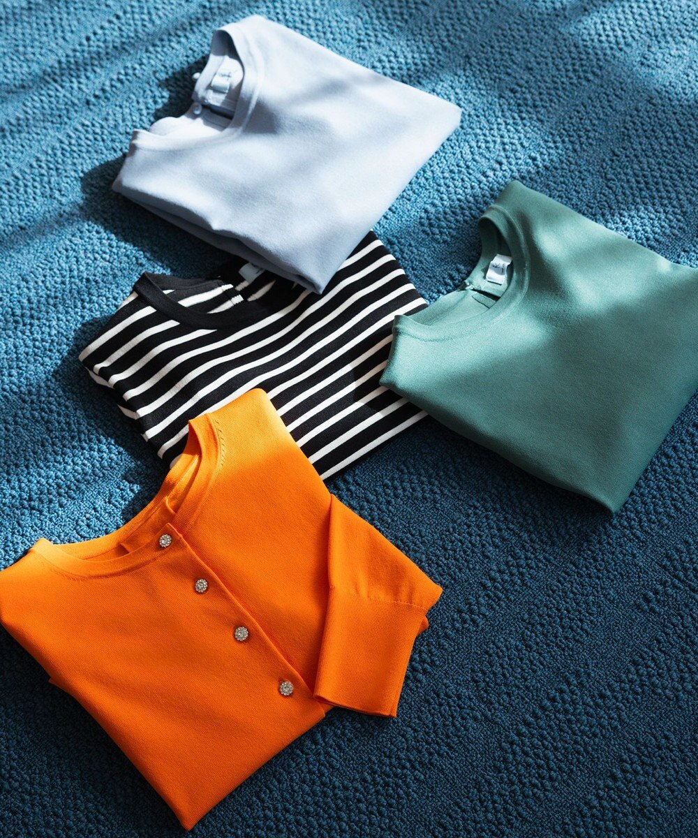 組曲 S 【UVケア・接触冷感】MINA 6分袖ニットプルオーバー 