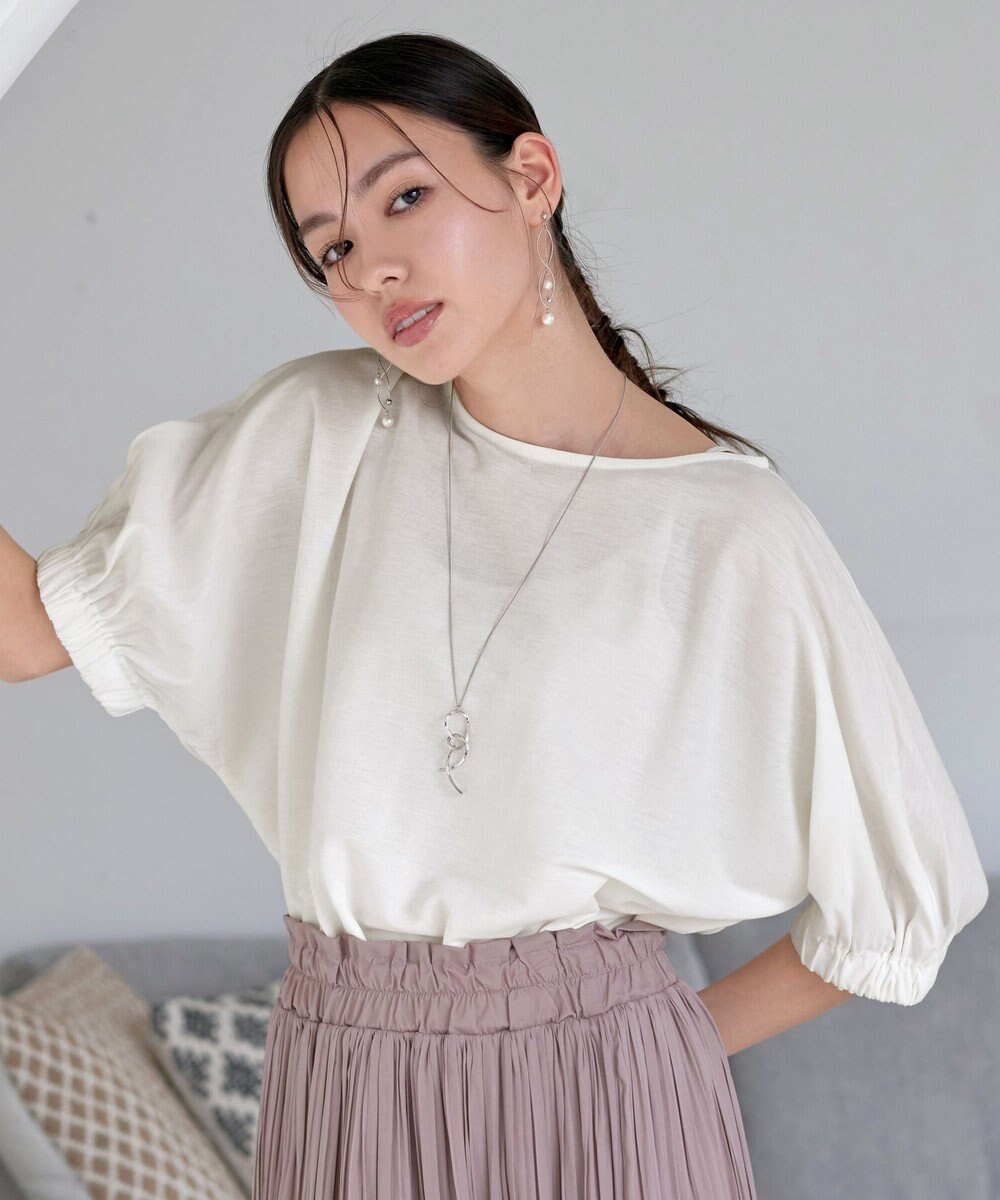 Tiaclasse 【接触冷感】袖ギャザードルマンプルオーバー 