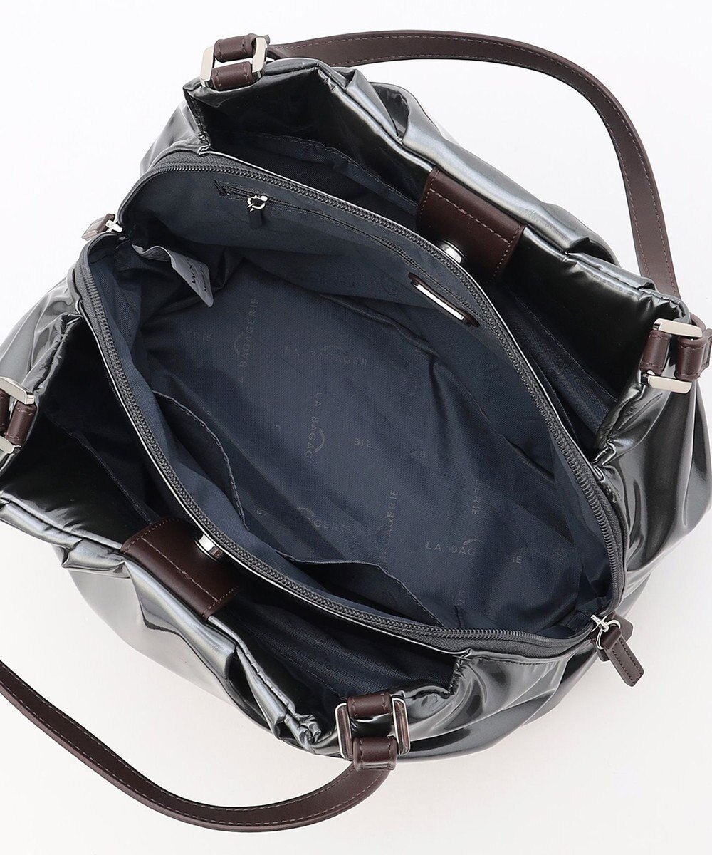 LA BAGAGERIE ソフトエナメル2WAYハンドバッグ Mサイズ 