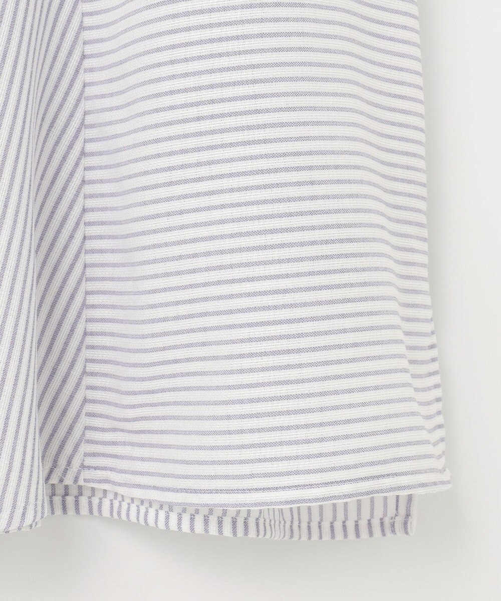 J.PRESS LADIES S 【洗える】ドビー強撚ストライプ 前開き ブラウス 