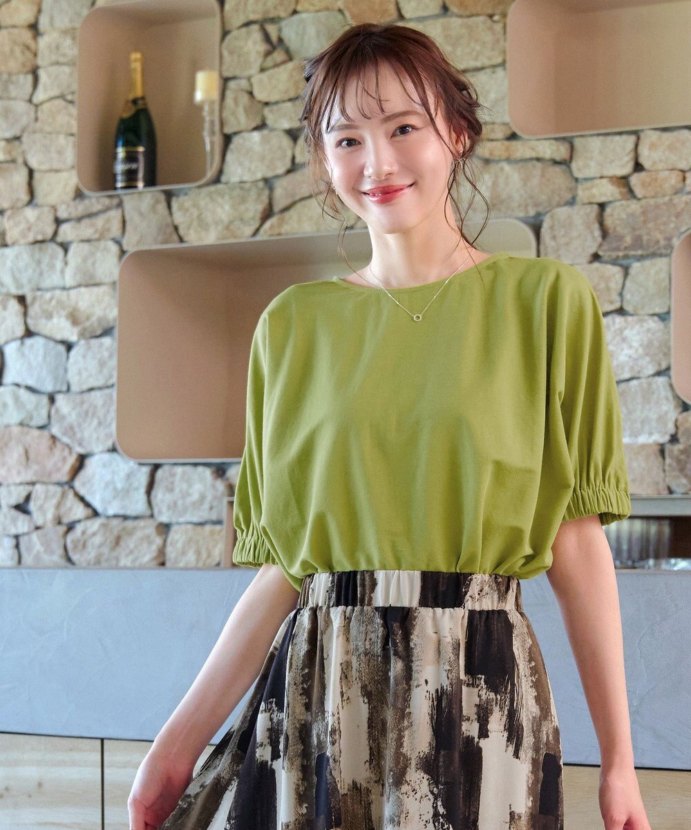 Tiaclasse 【接触冷感】袖ギャザードルマンプルオーバー 