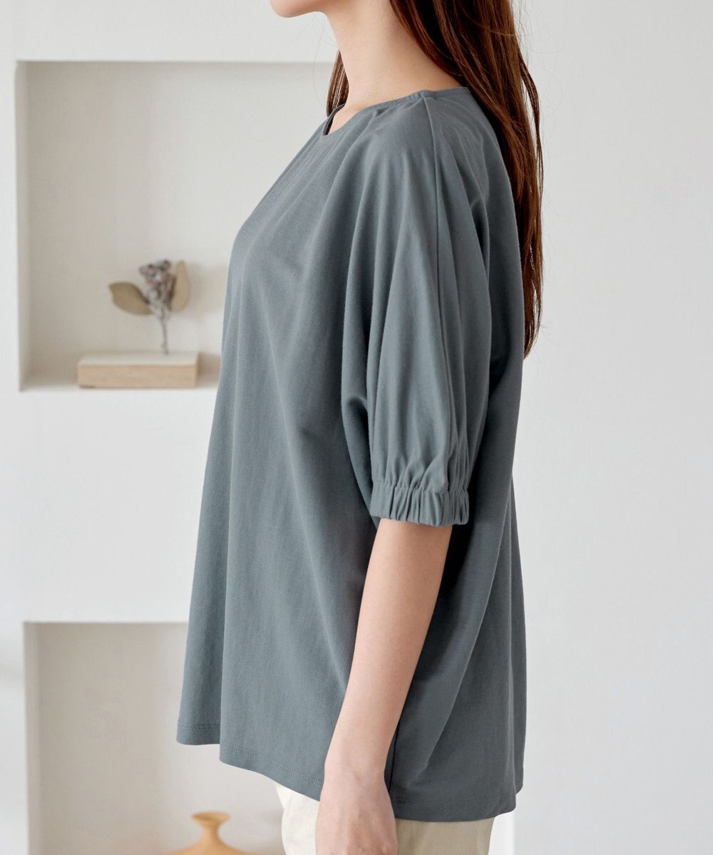 Tiaclasse 【接触冷感】袖ギャザードルマンプルオーバー 