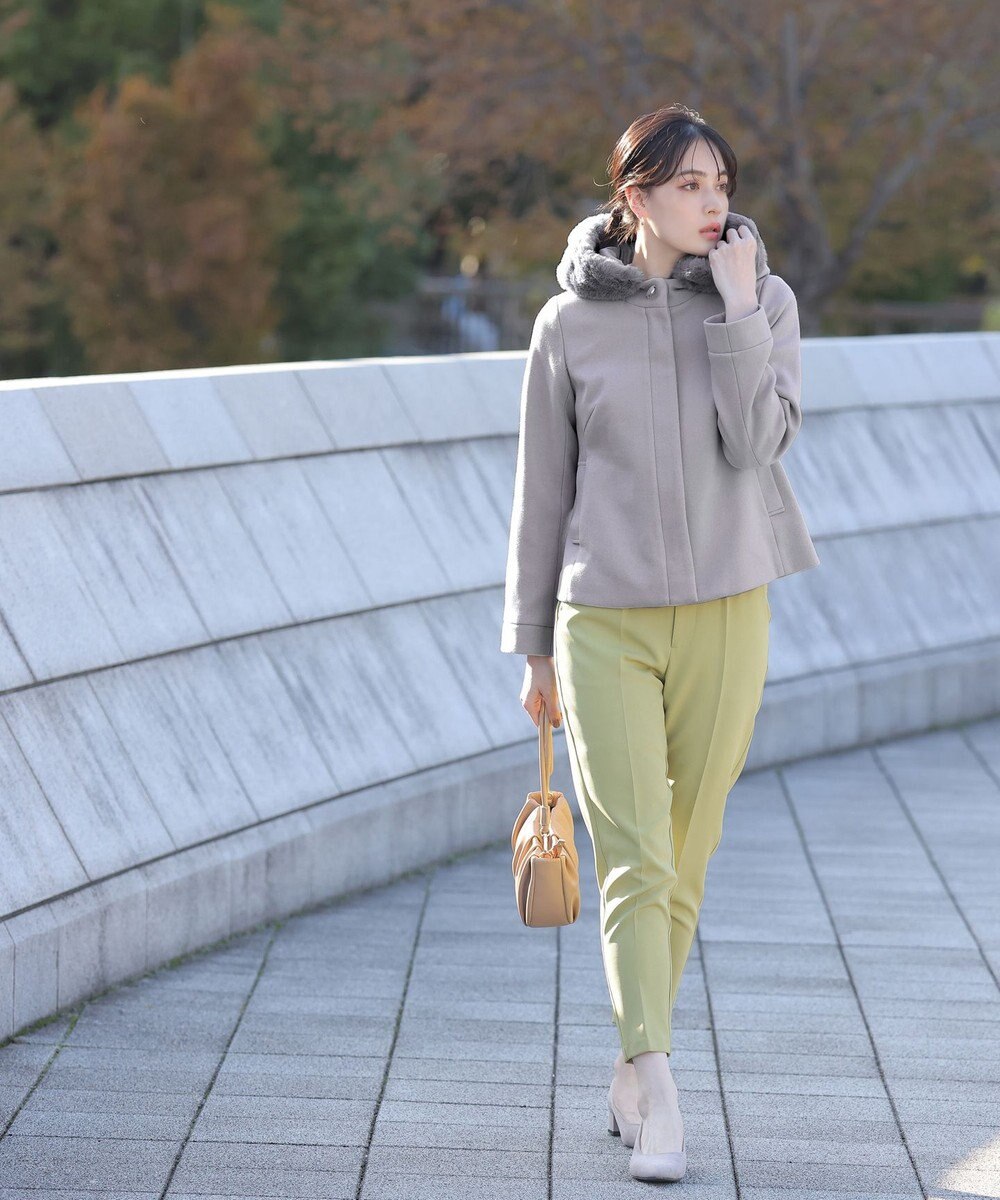 Tiaclasse エコファー付きフードショートコート 