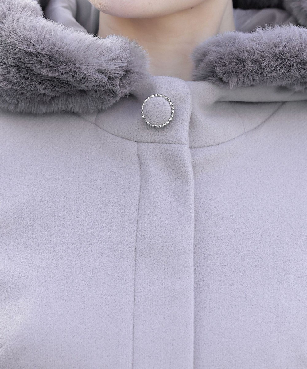 Tiaclasse エコファー付きフードショートコート 