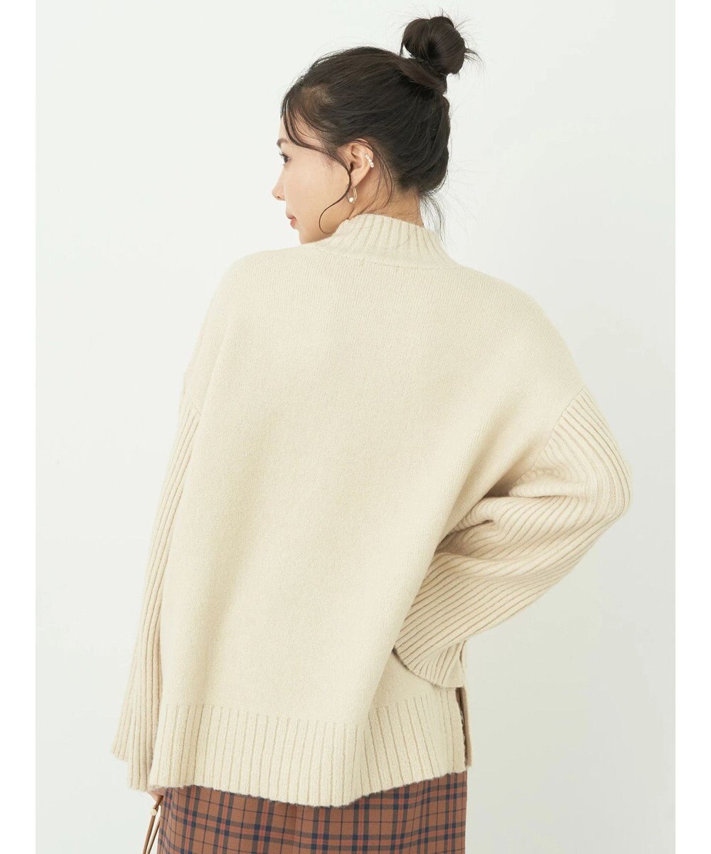 earth music&ecology 袖ボタンニットプルオーバー 