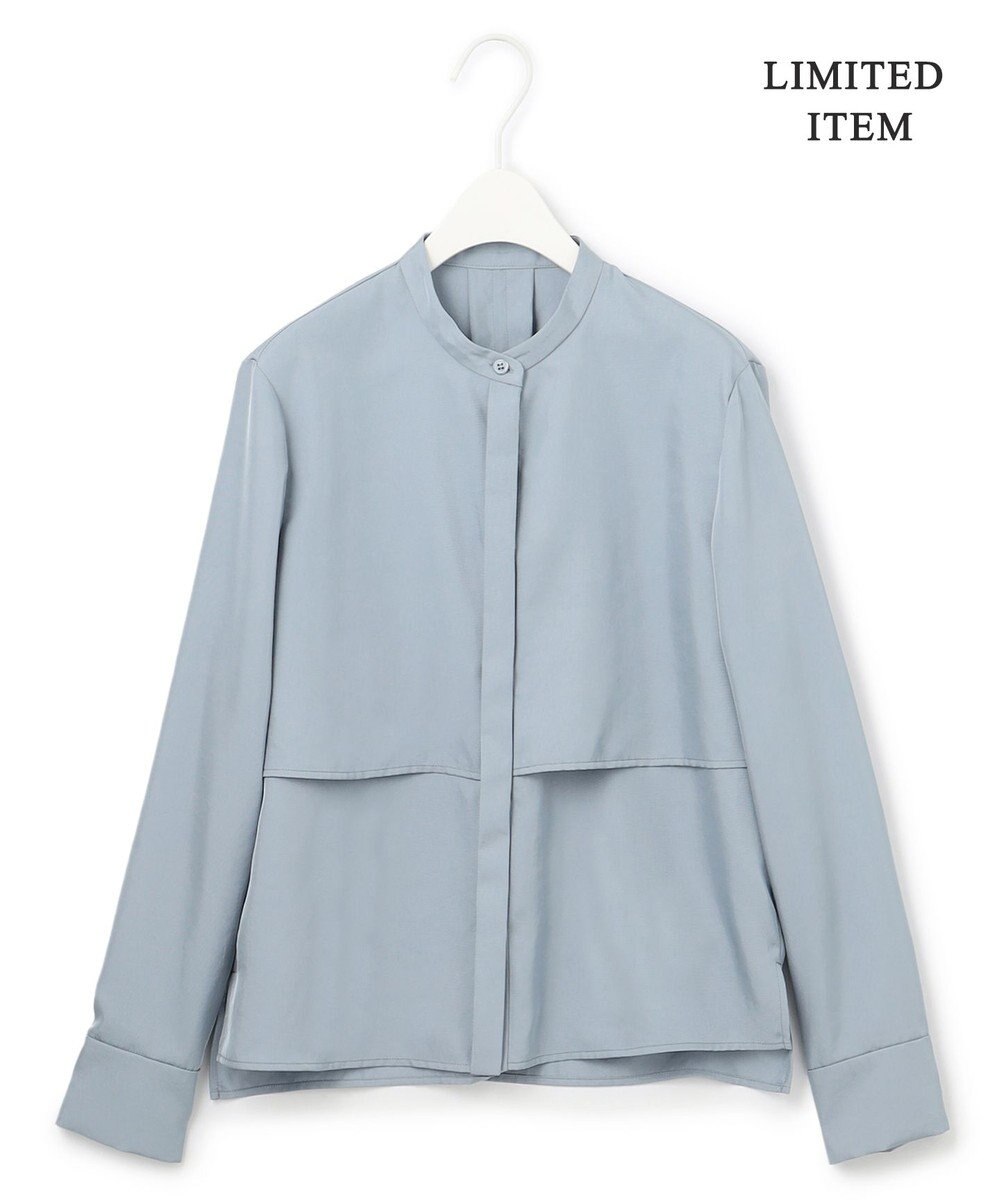 ICB L 【WEB限定・洗える】シルキーツイル  クロップドシャツ 