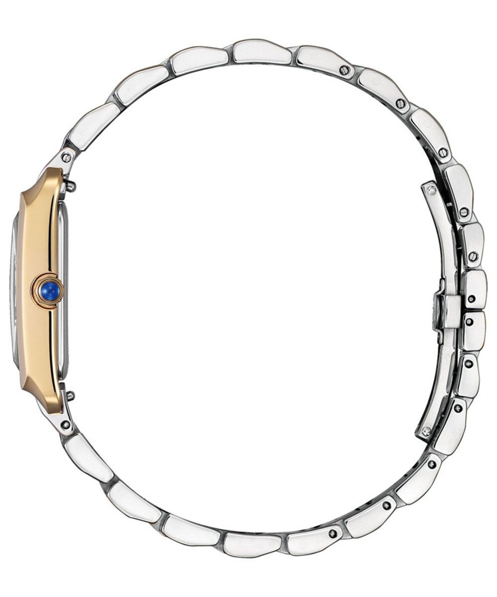 CITIZEN 【白蝶貝のレクタンギュラーモデル】使いやすいシルバーとウォームゴールドのバイカラーウオッチ 