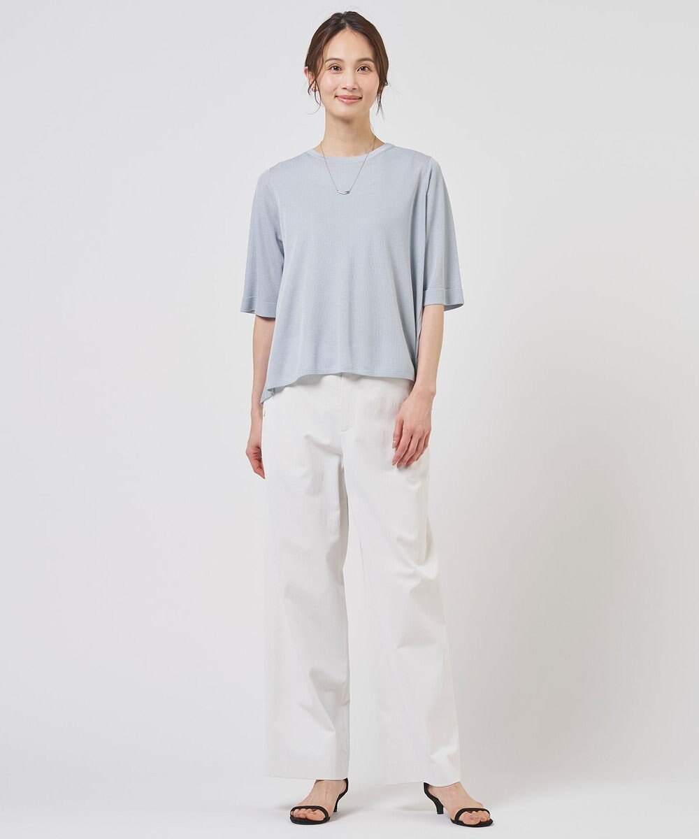 J.PRESS LADIES 麻シェルドライ ワイド ストレート パンツ 