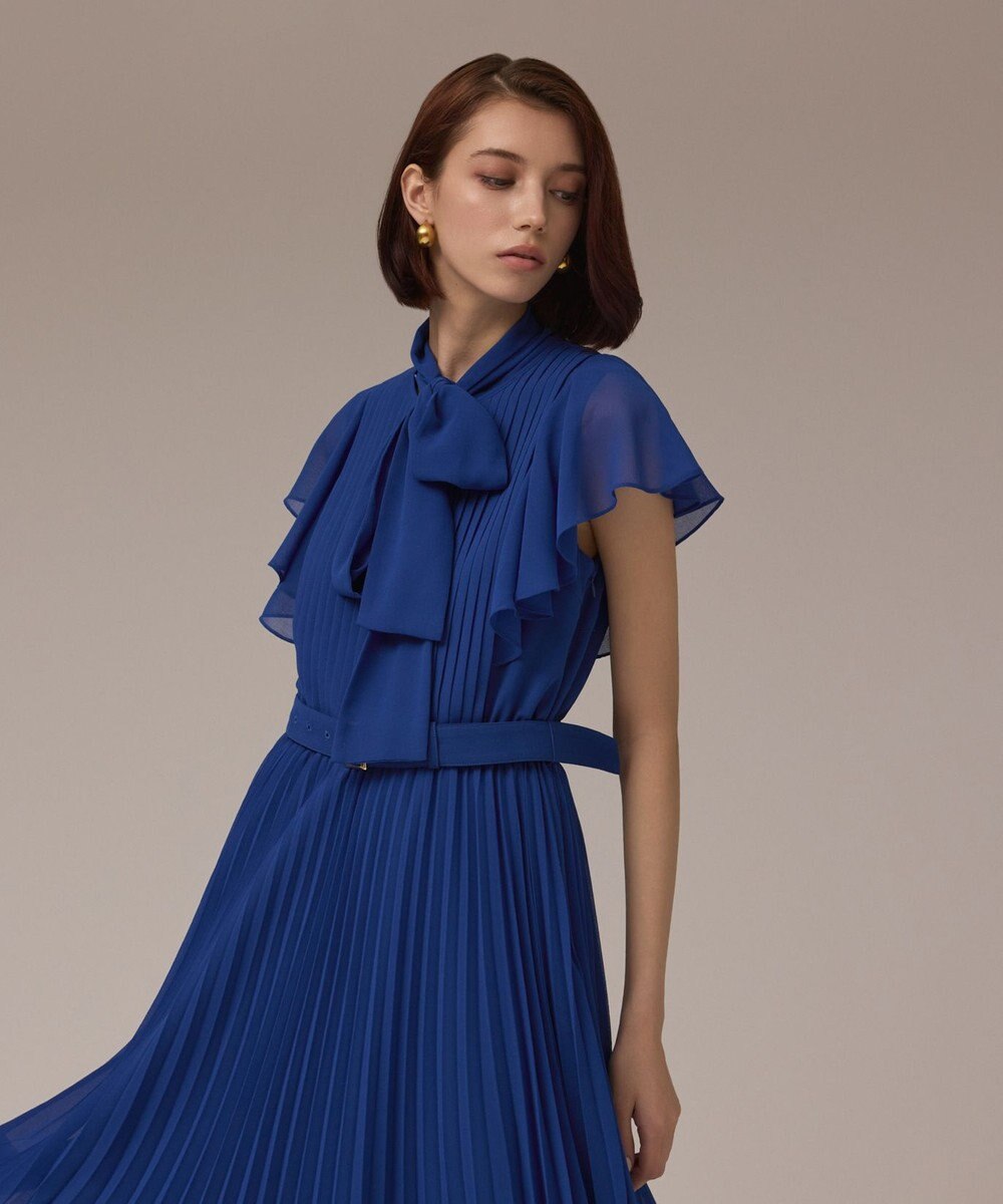 GRACE CONTINENTAL ボウタイプリーツドレス 