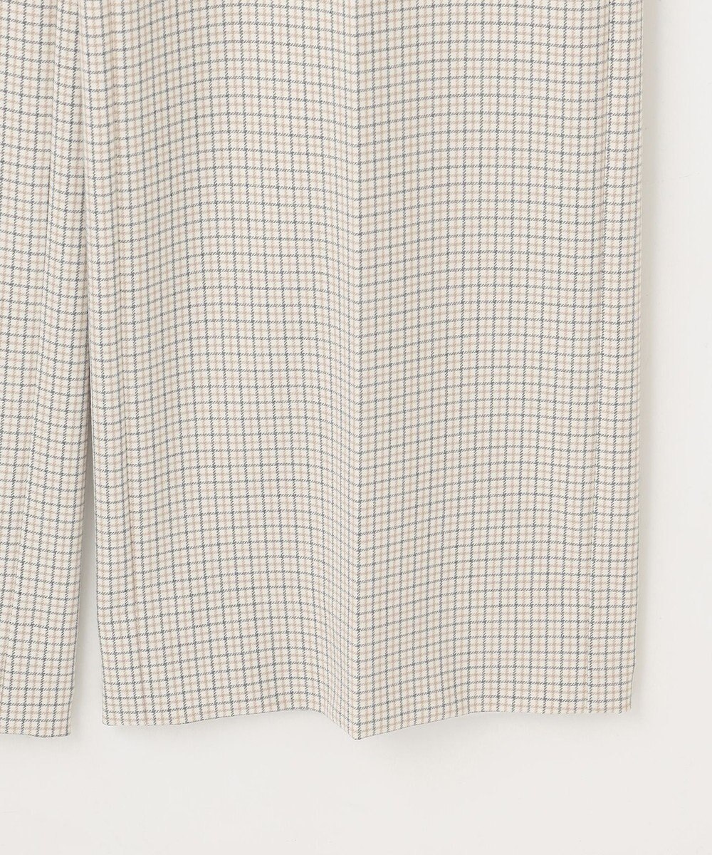 自由区 L TRギャバチェック柄ストレート パンツ 