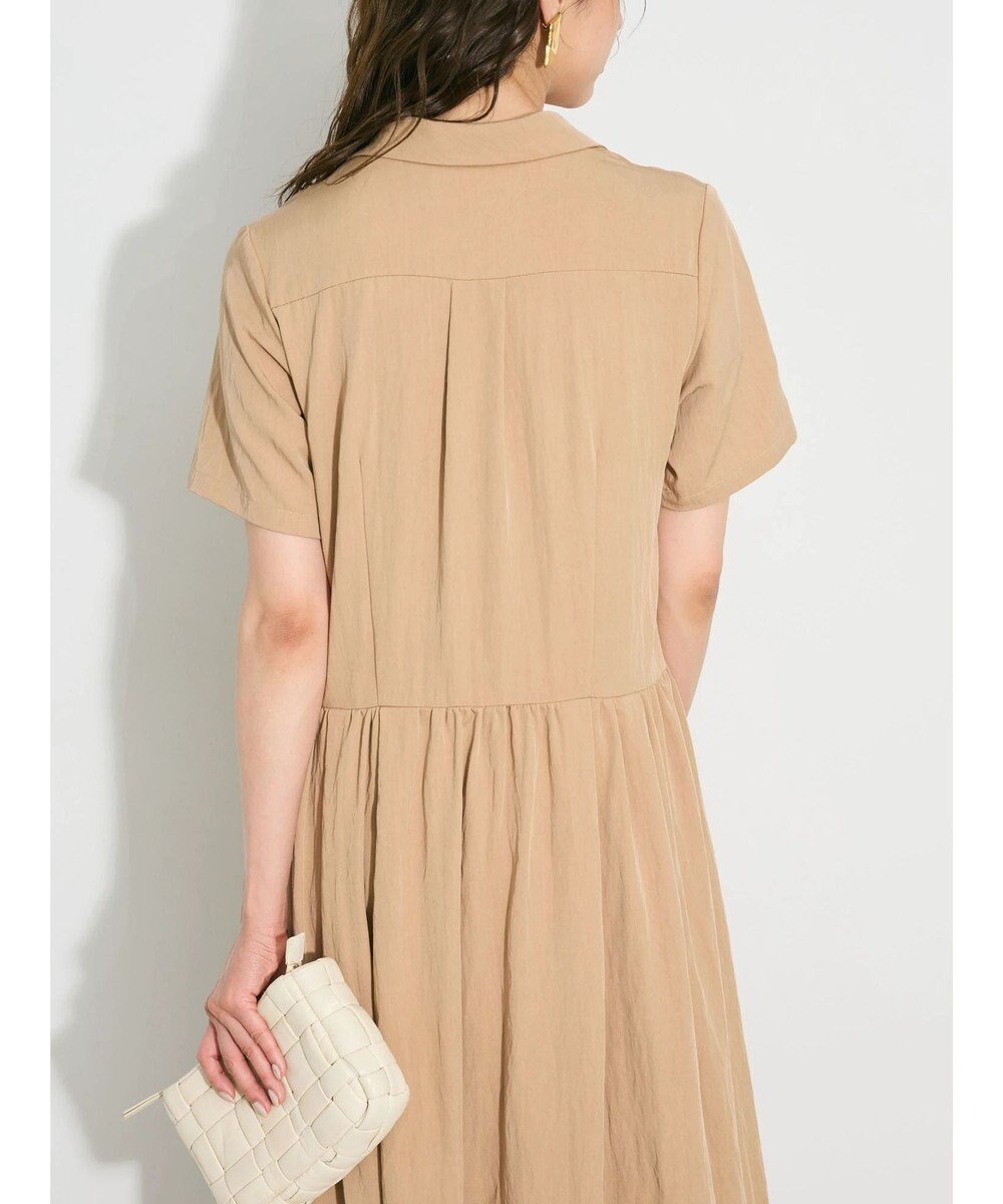 Green Parks ローウエスト切替開襟シャツワンピース 