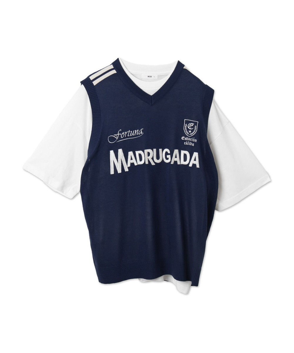 WEGO 【ユニセックス着用ITEM/2点セット】アンサンブルゲームロゴニットベスト 