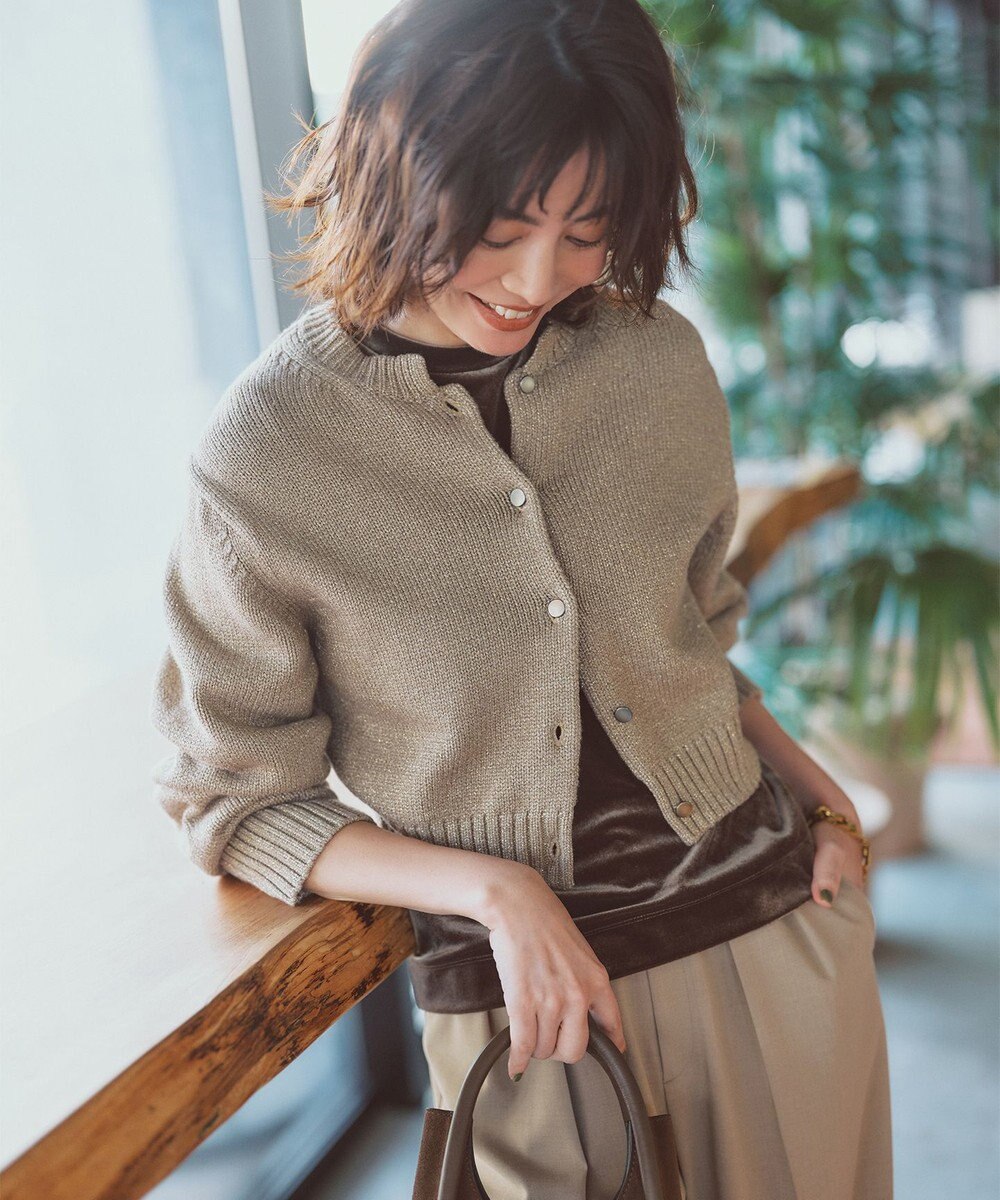 uncrave グロッシー ニット カーディガン（uncrave WHITE） 