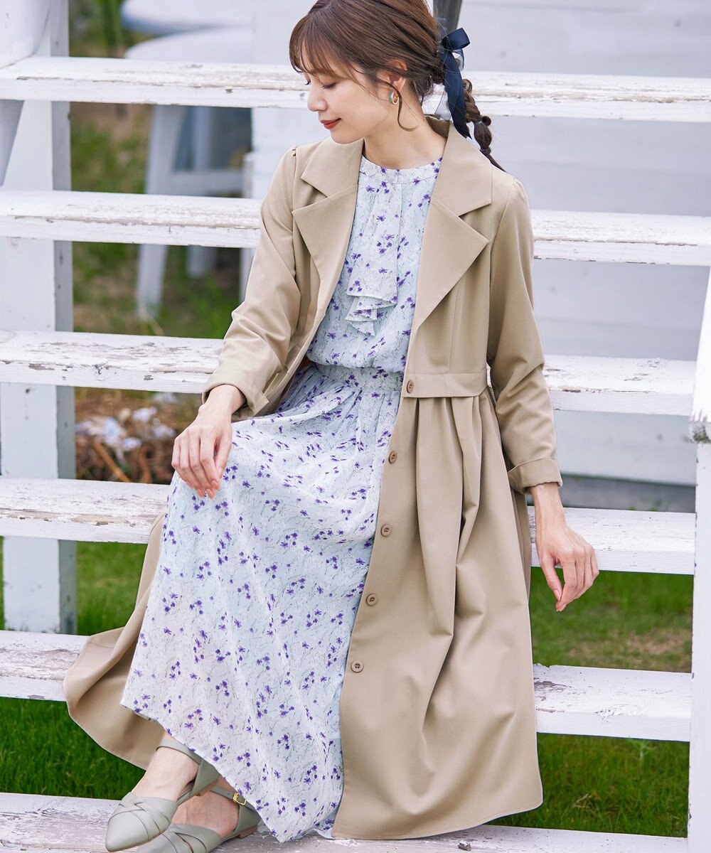 Tiaclasse 【洗える】フレアトレンチコート 