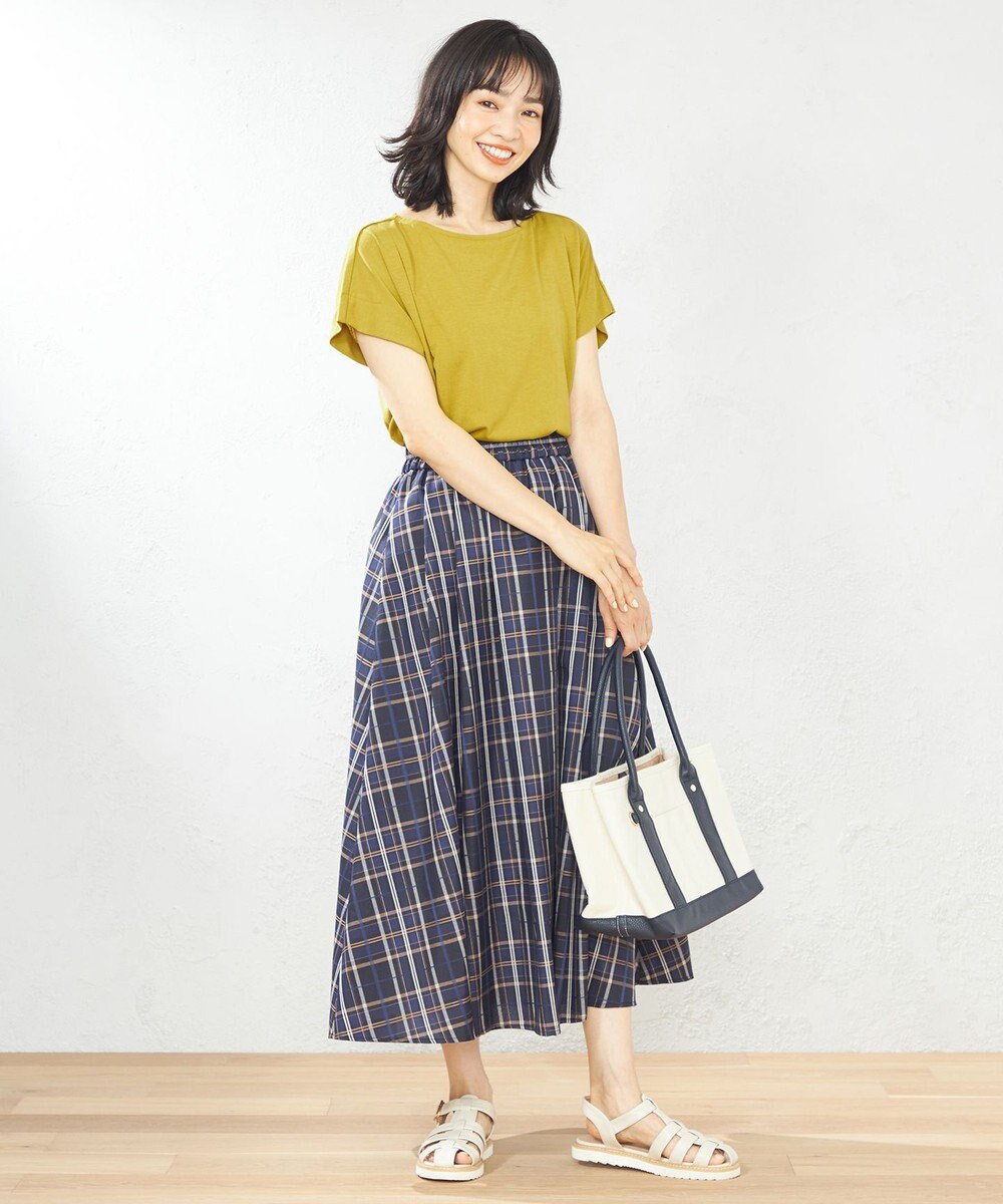 ANY 【ウエストゴム】イージーケアチェック スカート 