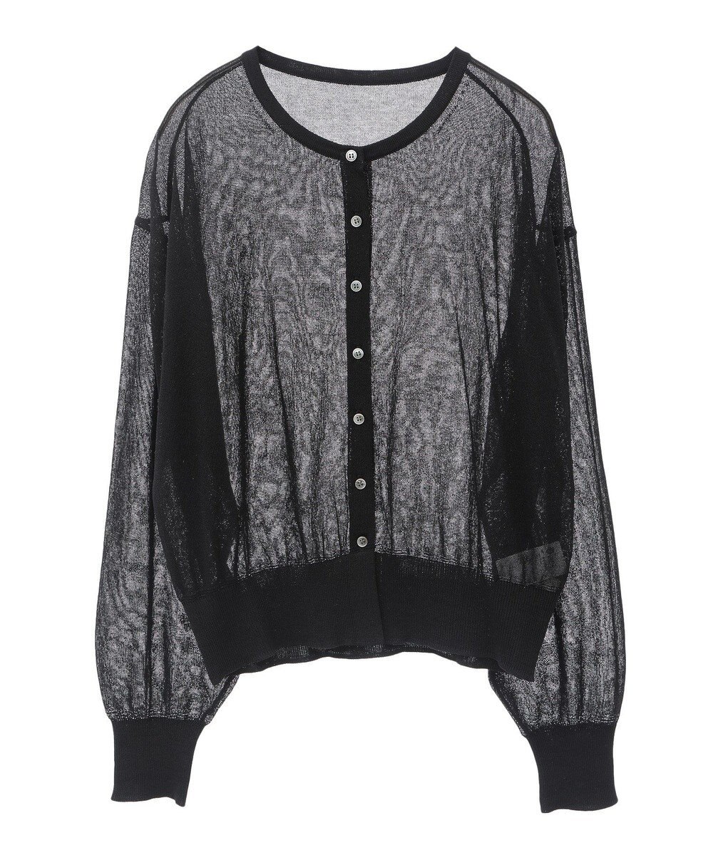 earth music&ecology 接触冷感シアークルーニットカーディガン 