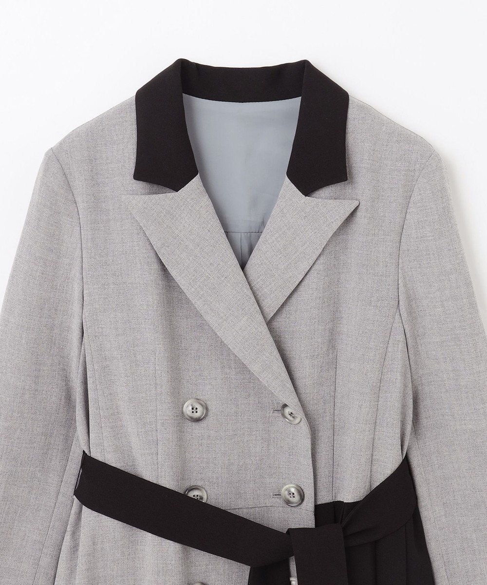 GRACE CONTINENTAL ウールタッチバイカラードレス 