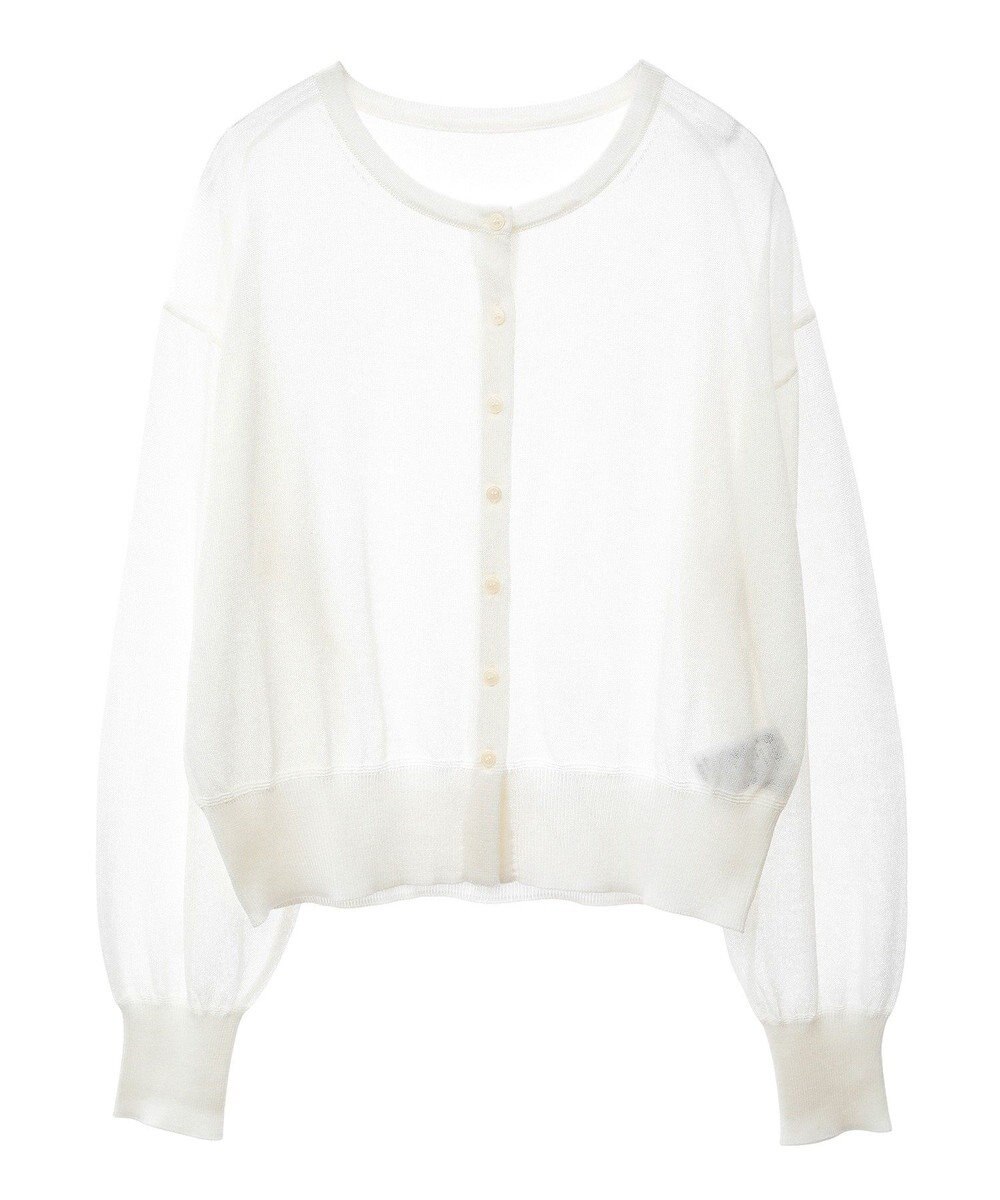 earth music&ecology 接触冷感シアークルーニットカーディガン 